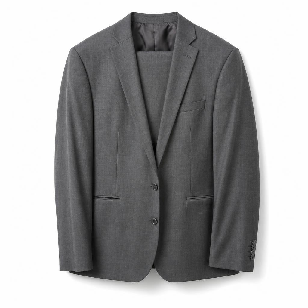 Massimo Dutti Dark Grey Suit Blazer and Pants - pre-loved at Why Go Less, Lebanon