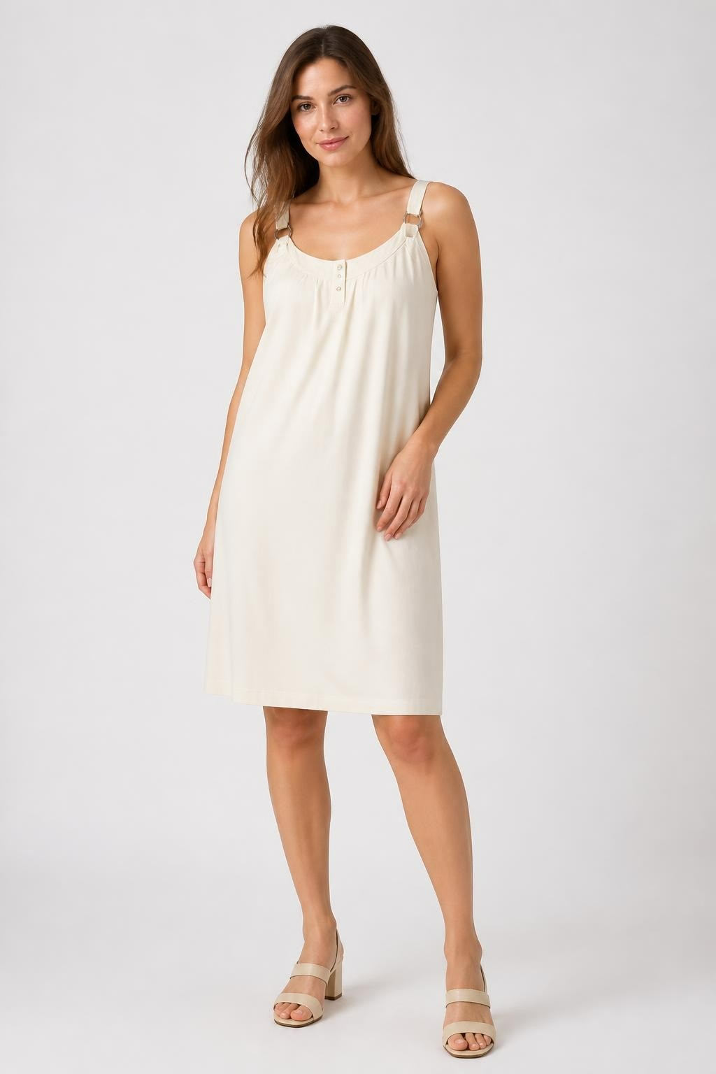 Ribbed Cami Tank Top Light Yellow/white - pre-loved at Why Go Less, Lebanon