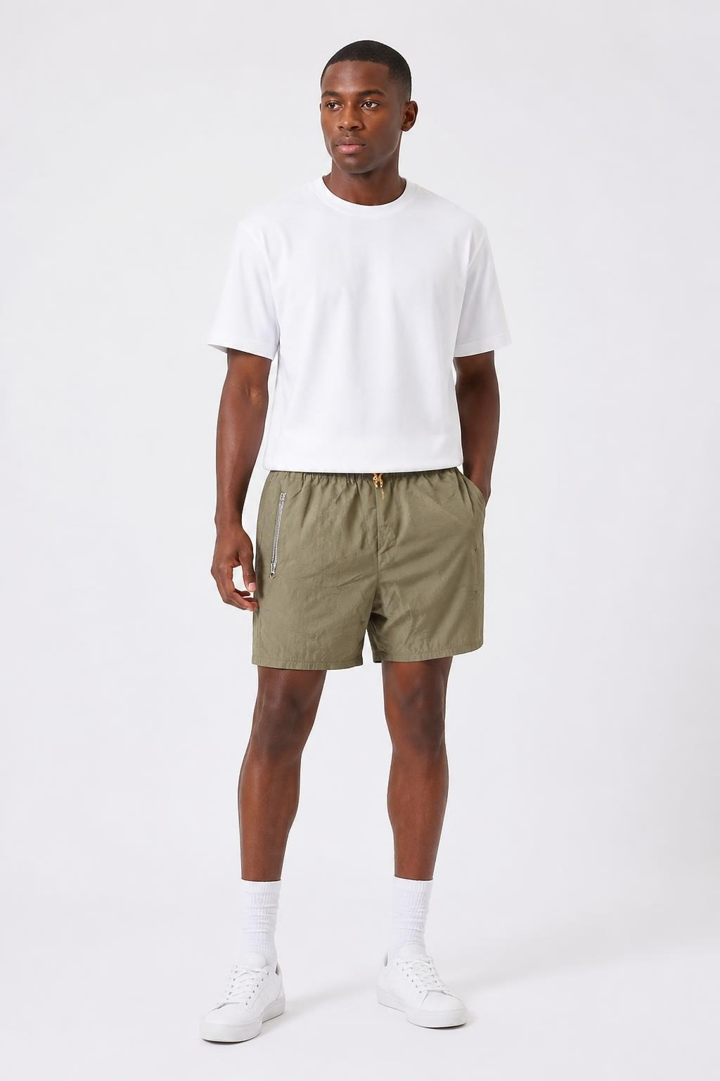 Springfield Olive Green Cargo Shorts with Zip Pockets - new at Why Go Less, Lebanon