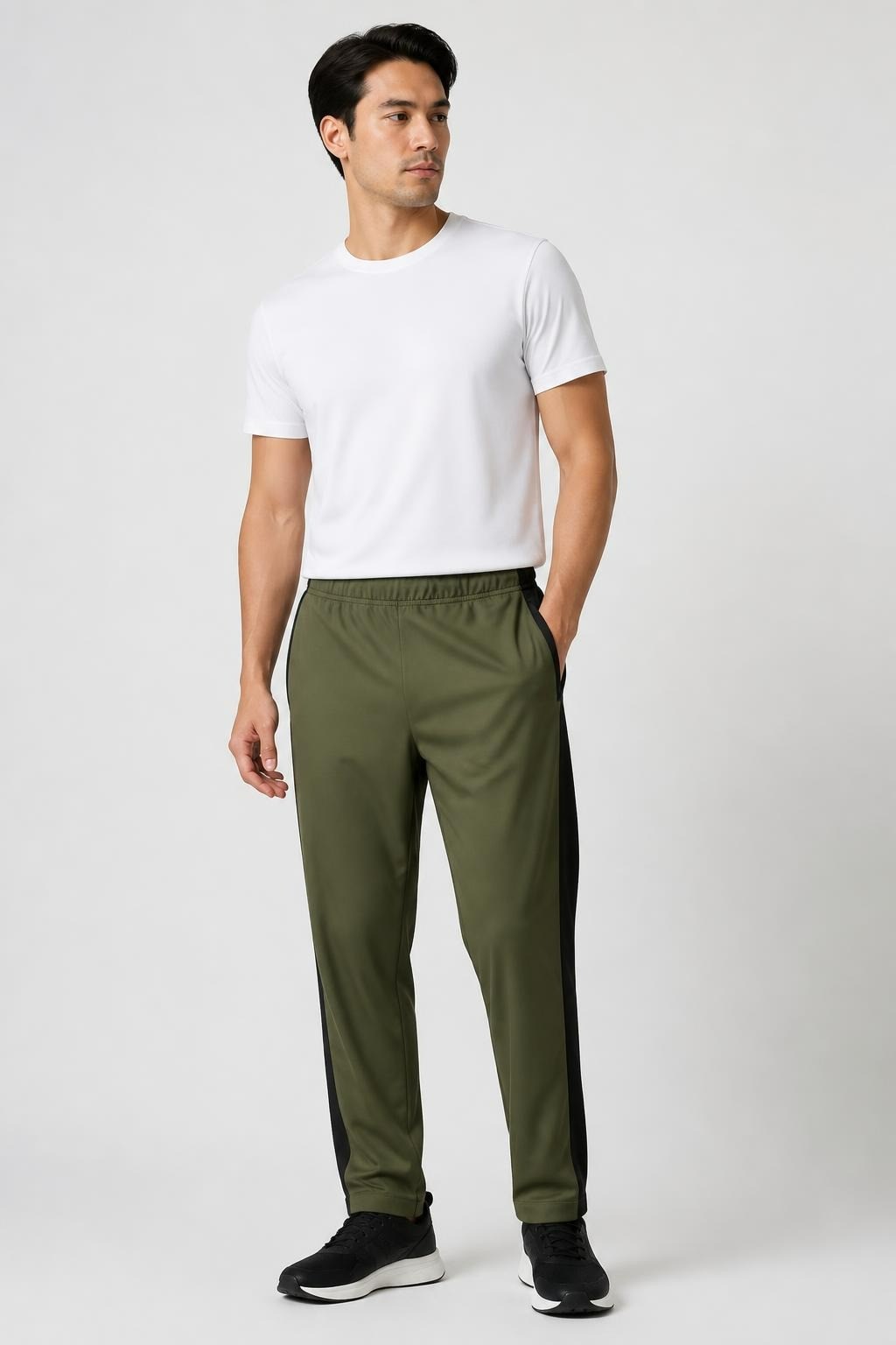Olive Green Faux Leather Slim Trousers - pre-loved at Why Go Less, Lebanon