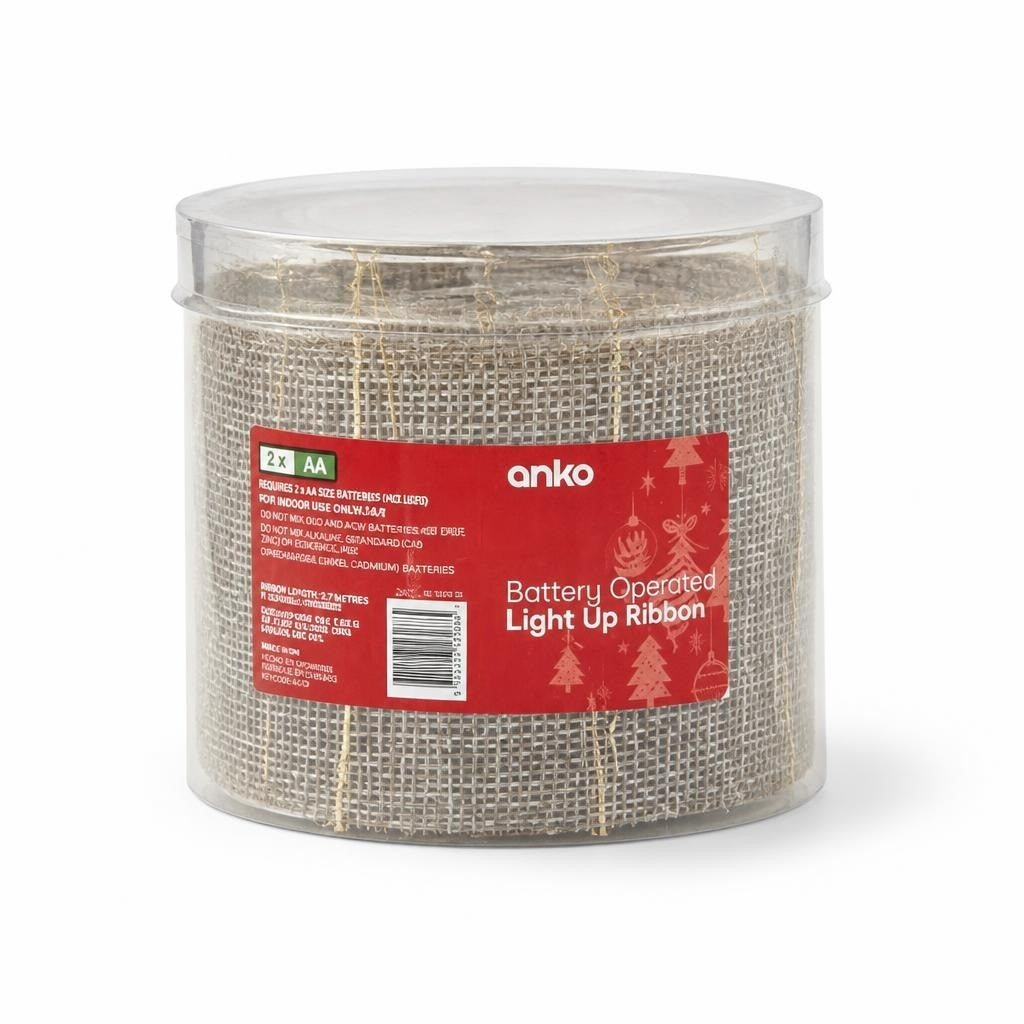 Anko Battery Operated Light Up Ribbon, Silver - new at Why Go Less, Lebanon