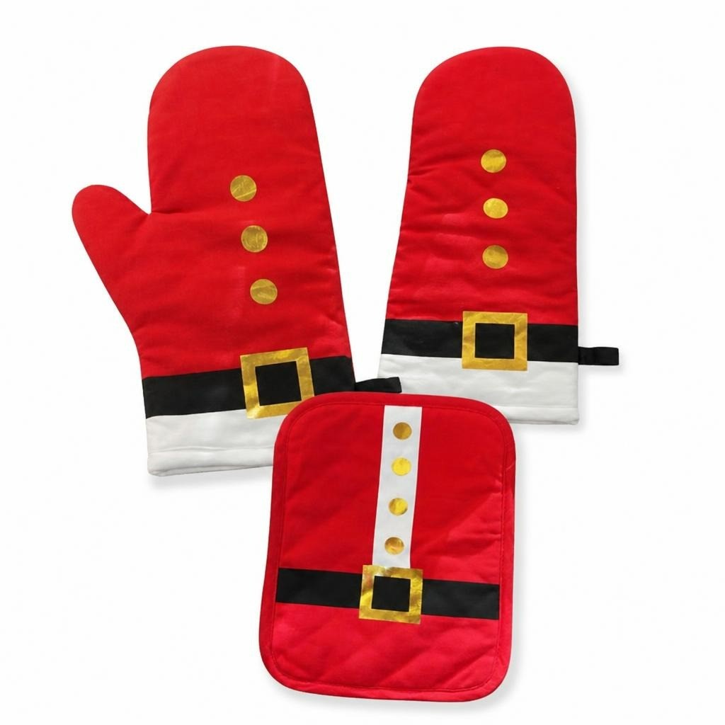 Santa Suit Christmas Oven Mitts & Pot Holder Set - new at Why Go Less, Lebanon