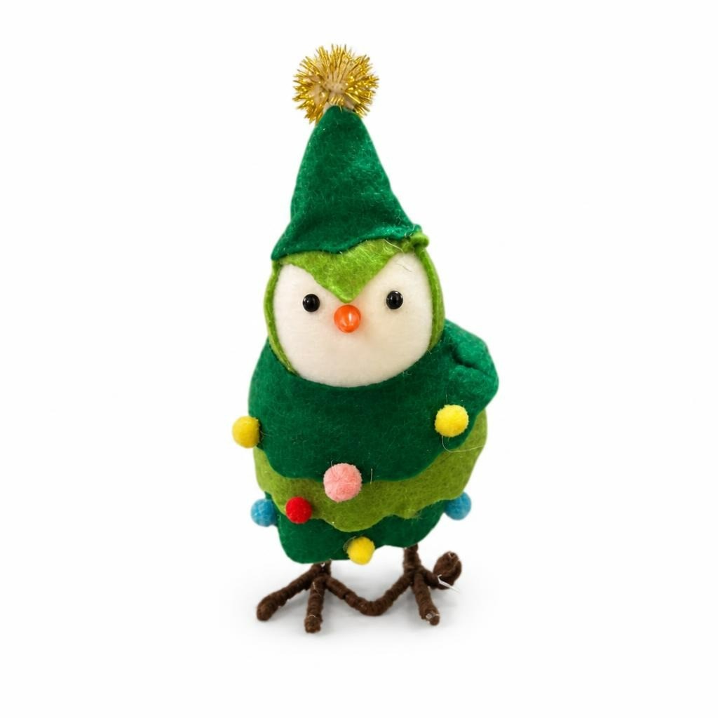Festive Owl Christmas Tree Felt Figurine - new at Why Go Less, Lebanon