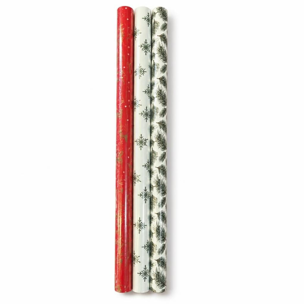 Christmas Gift Wrap Rolls Set Red/white/green 3pc - new at Why Go Less, Lebanon