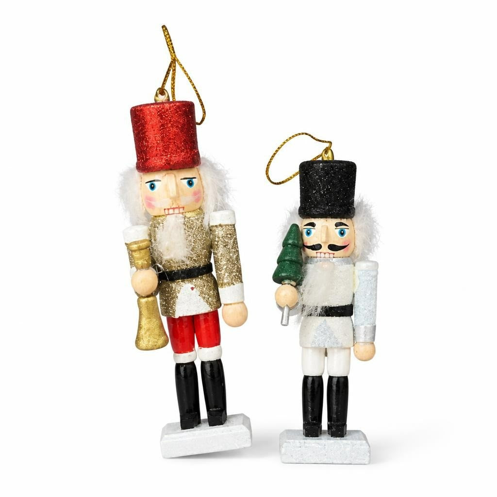Nutcracker Christmas Ornaments Set of 2 Glitter - new at Why Go Less, Lebanon