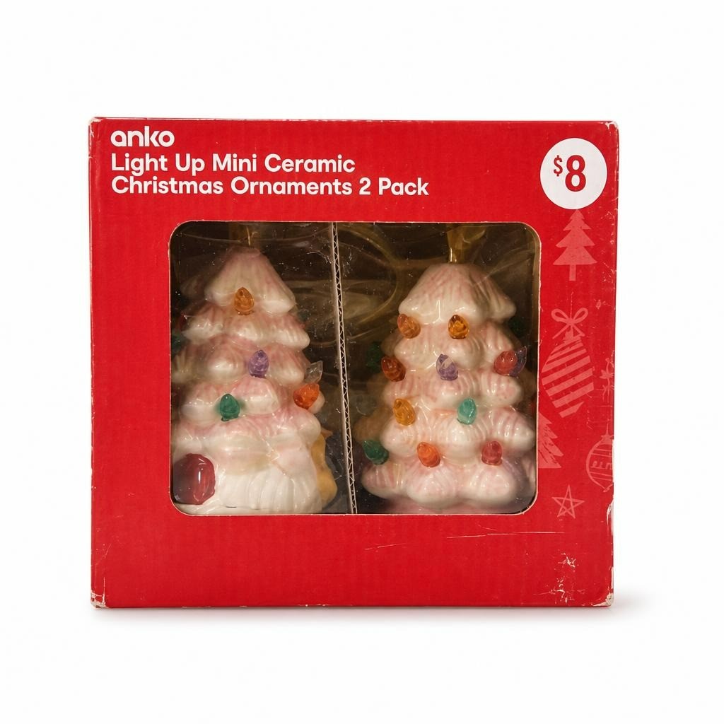 Anko Light Up Mini Ceramic Christmas Trees 2pk - new at Why Go Less, Lebanon