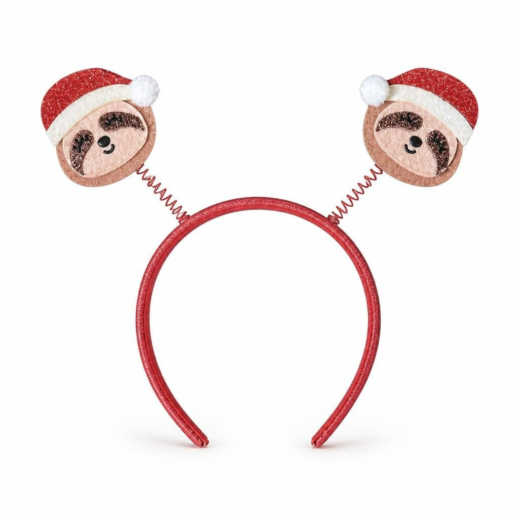 Christmas Sloth Santa Headband Red Glitter - new at Why Go Less, Lebanon