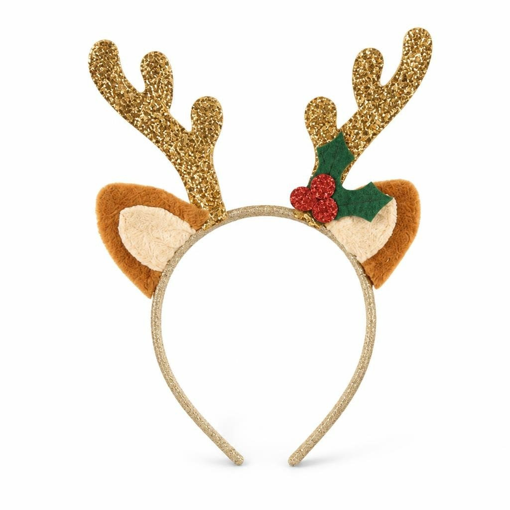 Gold Glitter Reindeer Antler Christmas Headband - new at Why Go Less, Lebanon