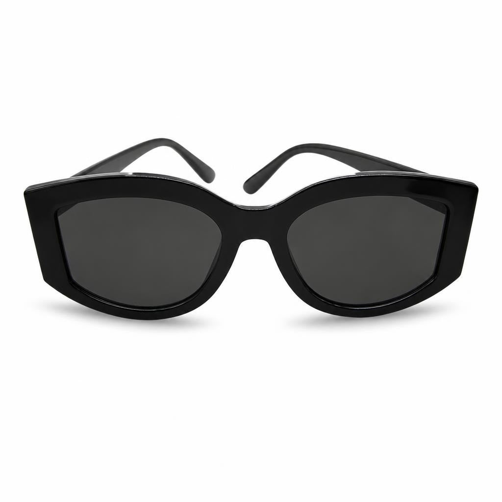 Square Frame Black Sunglasses Bold Acetate - pre-loved at Why Go Less, Lebanon