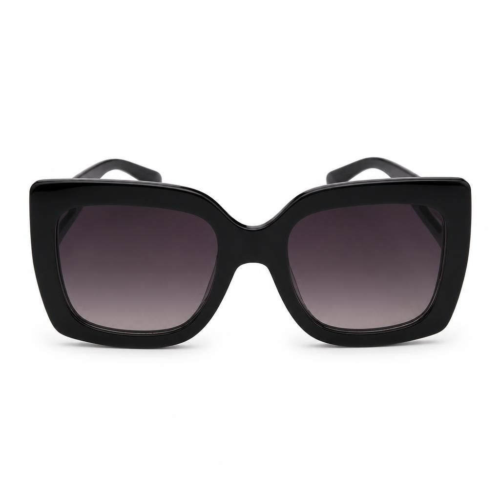 Oversized Square Black Sunglasses Purple Tint - pre-loved at Why Go Less, Lebanon