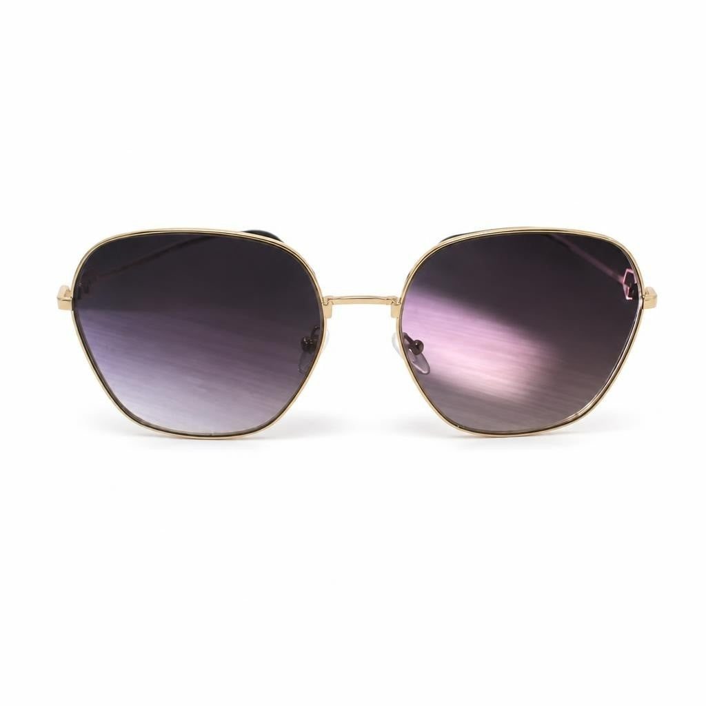 Geometric Metal Frame Sunglasses Purple Gradient Lenses - pre-loved at Why Go Less, Lebanon