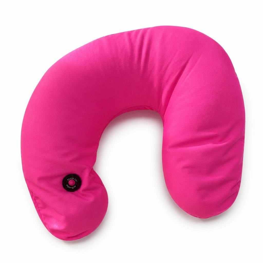 Pink Travel Neck Pillow, U-shape - pre-loved at Why Go Less, Lebanon