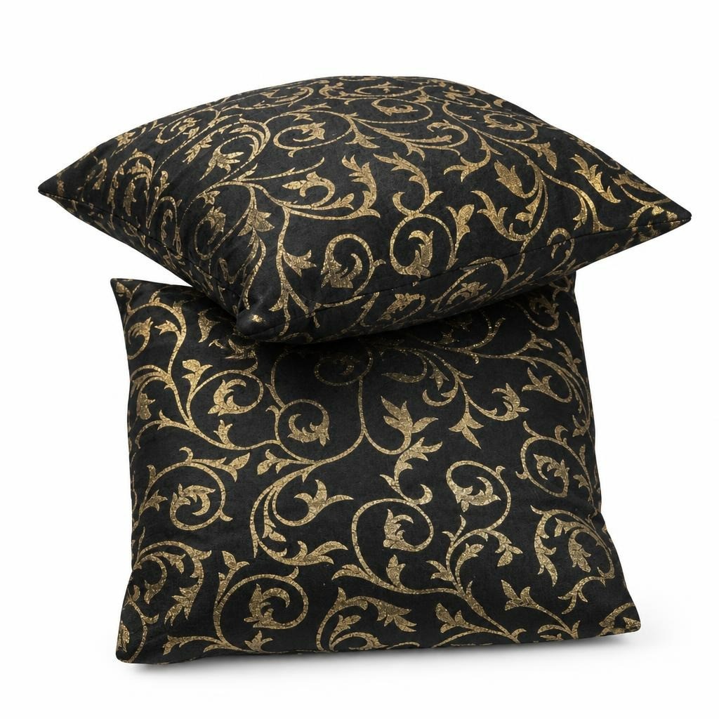 Home Center Black & Gold Floral Cushion Covers, Set of 2 - pre-loved at Why Go Less, Lebanon