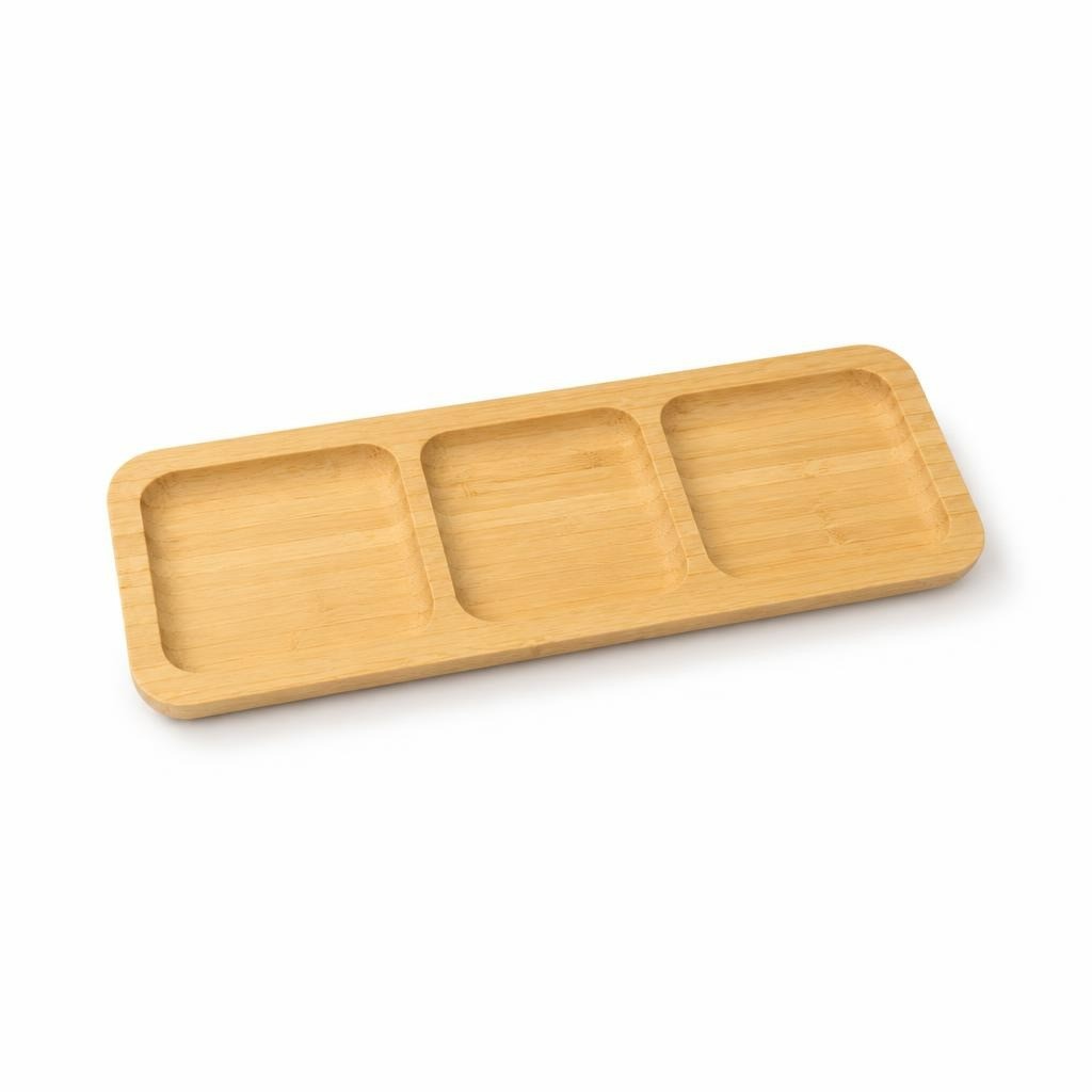 Bamboo 3-section Divided Serving Tray - pre-loved at Why Go Less, Lebanon
