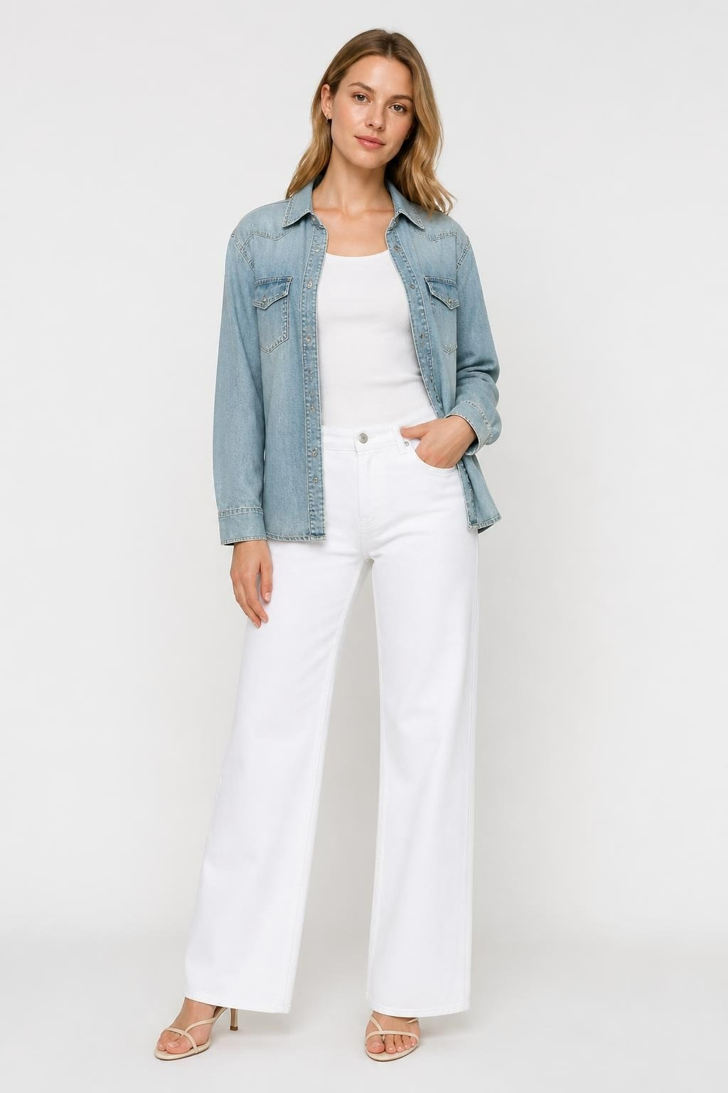 Denim Jacket Light Blue Casual - pre-loved at Why Go Less, Lebanon