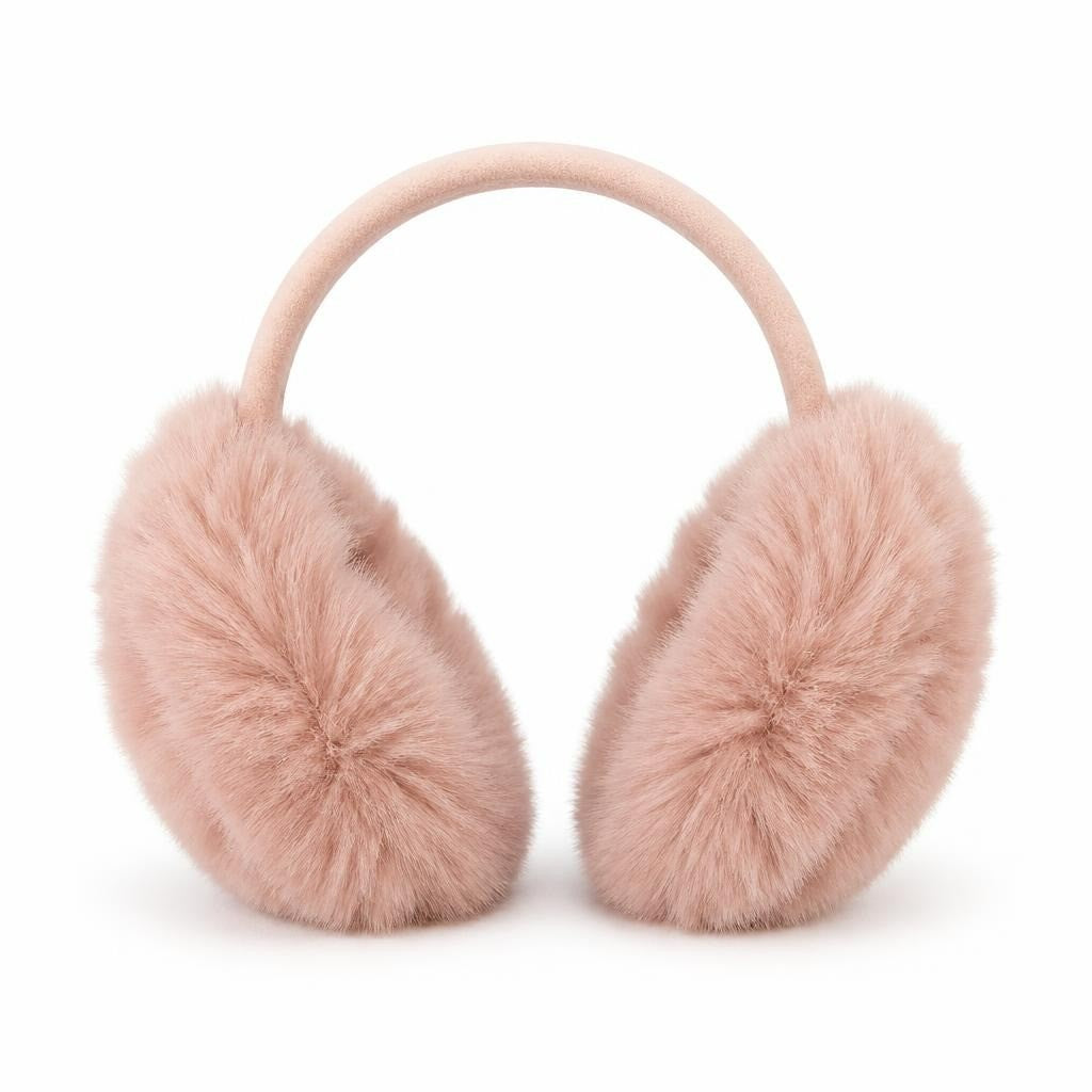 Pink Fluffy Faux Fur Earmuffs - pre-loved at Why Go Less, Lebanon