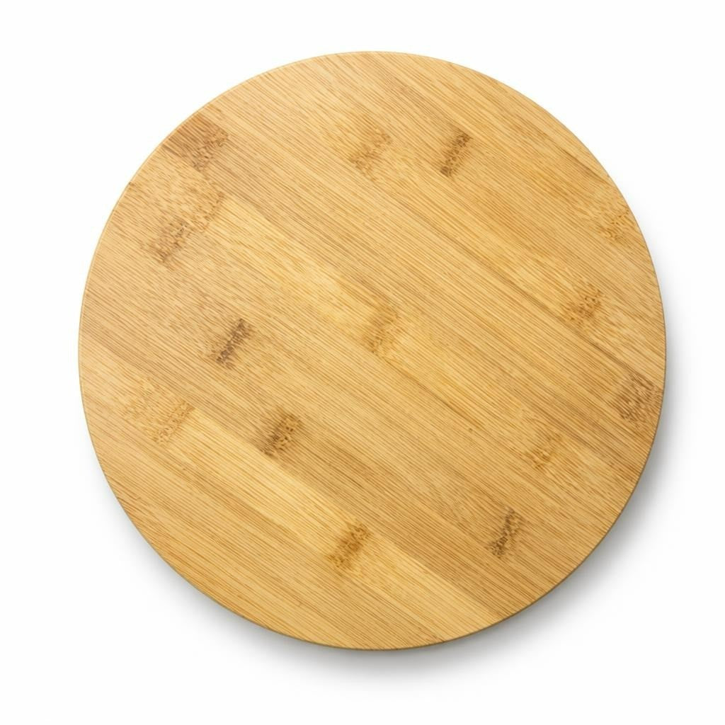Round Bamboo Cutting Board / Serving Board - pre-loved at Why Go Less, Lebanon