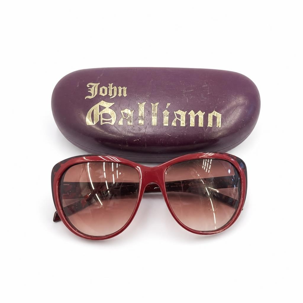 John Galliano Burgundy Cat-eye Sunglasses - pre-loved at Why Go Less, Lebanon