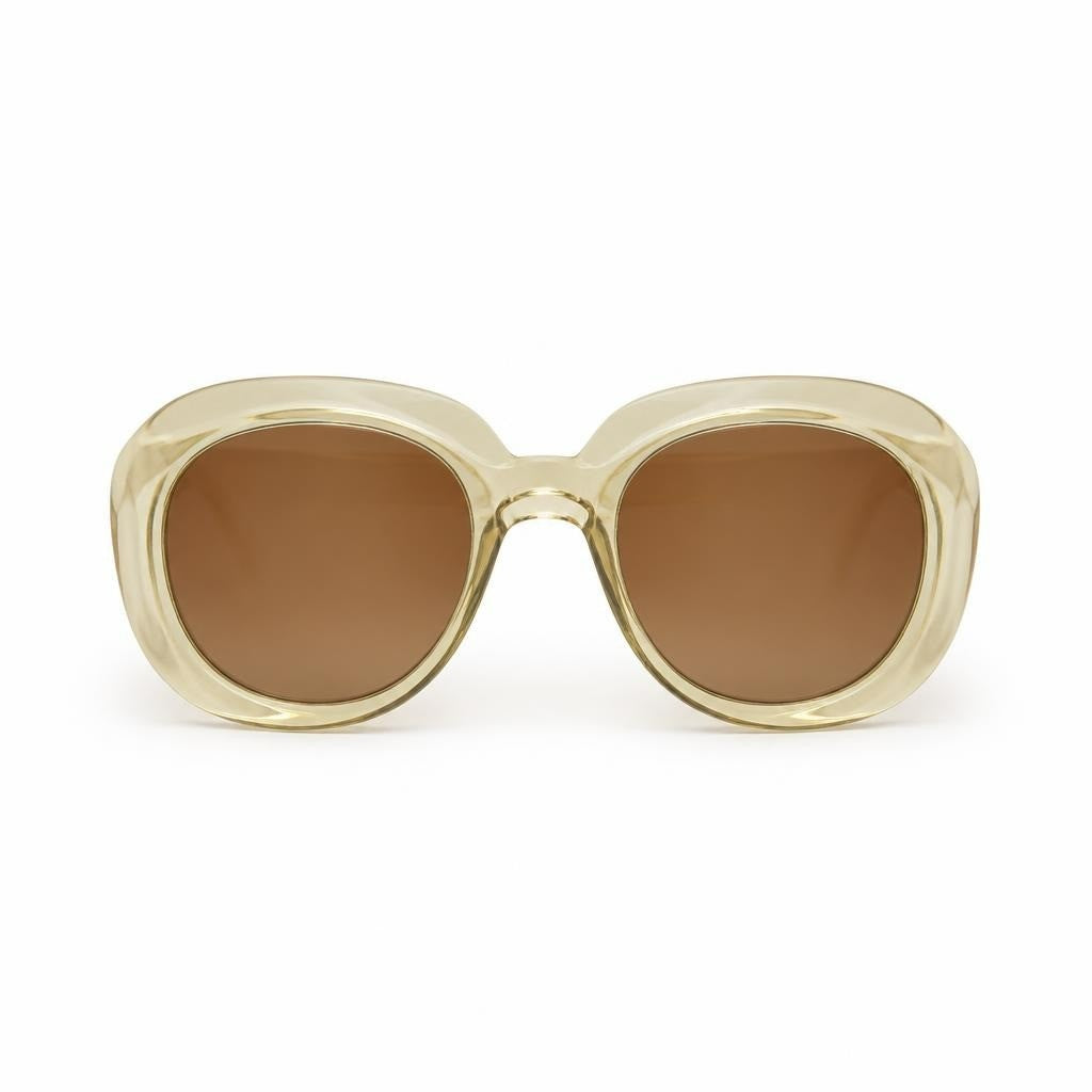 Dolce & Gabana Large Oversized Translucent Gold-frame Sunglasses - pre-loved at Why Go Less, Lebanon