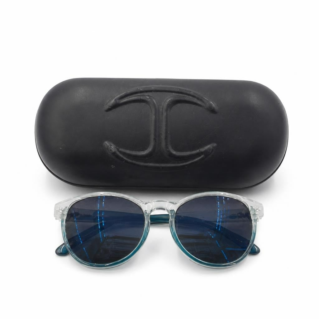 Just Cavalli Round Sunglasses, Clear Blue Frame - pre-loved at Why Go Less, Lebanon