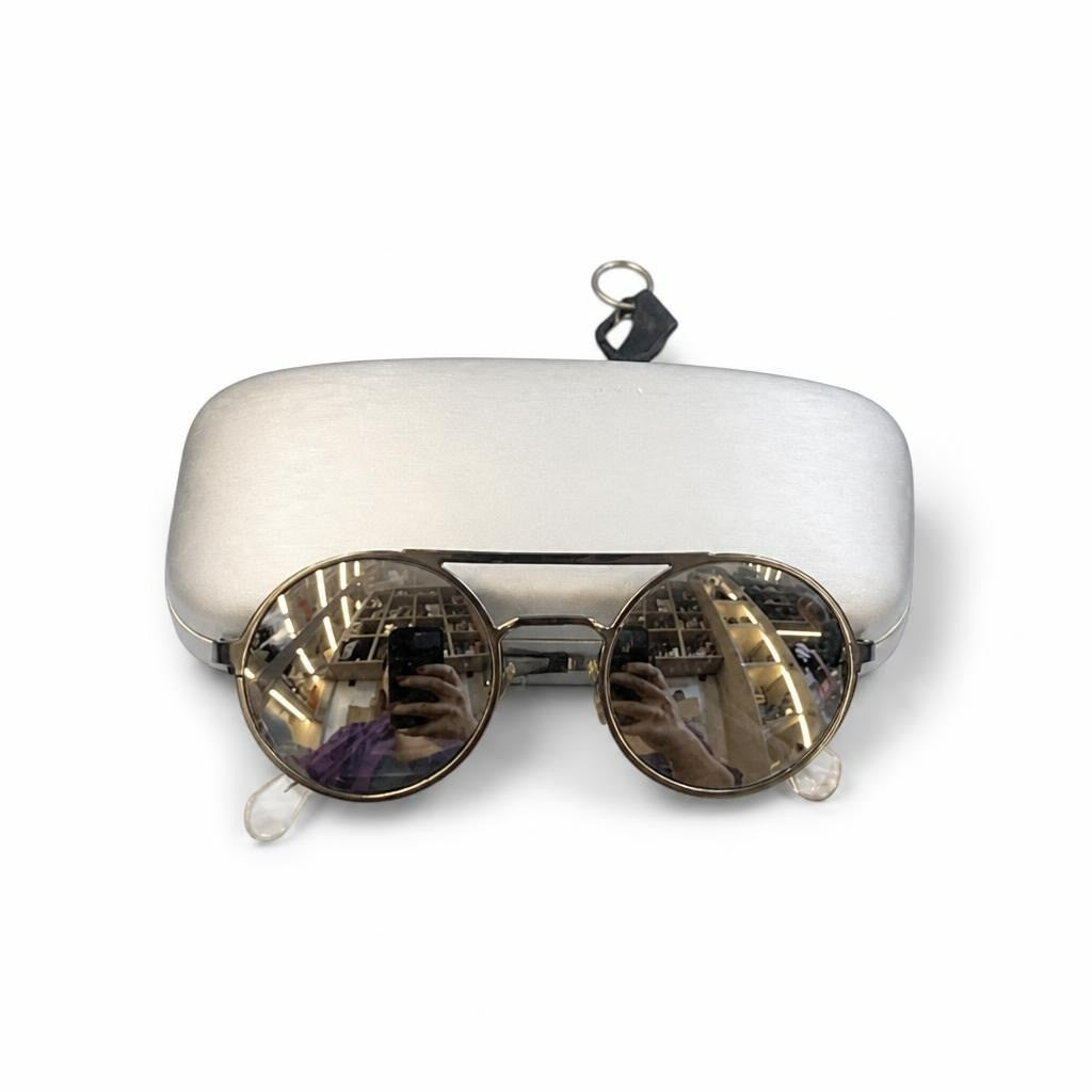 Calvin Klein Jeans Round Metal Sunglasses Silver - pre-loved at Why Go Less, Lebanon