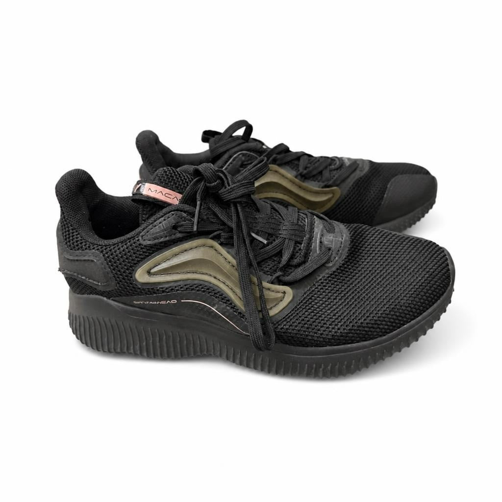 Macaron Black Mesh Running Sneakers - pre-loved at Why Go Less, Lebanon