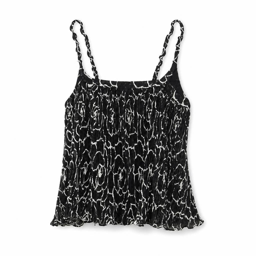 Black & White Abstract Print Mini Skirt - pre-loved at Why Go Less, Lebanon