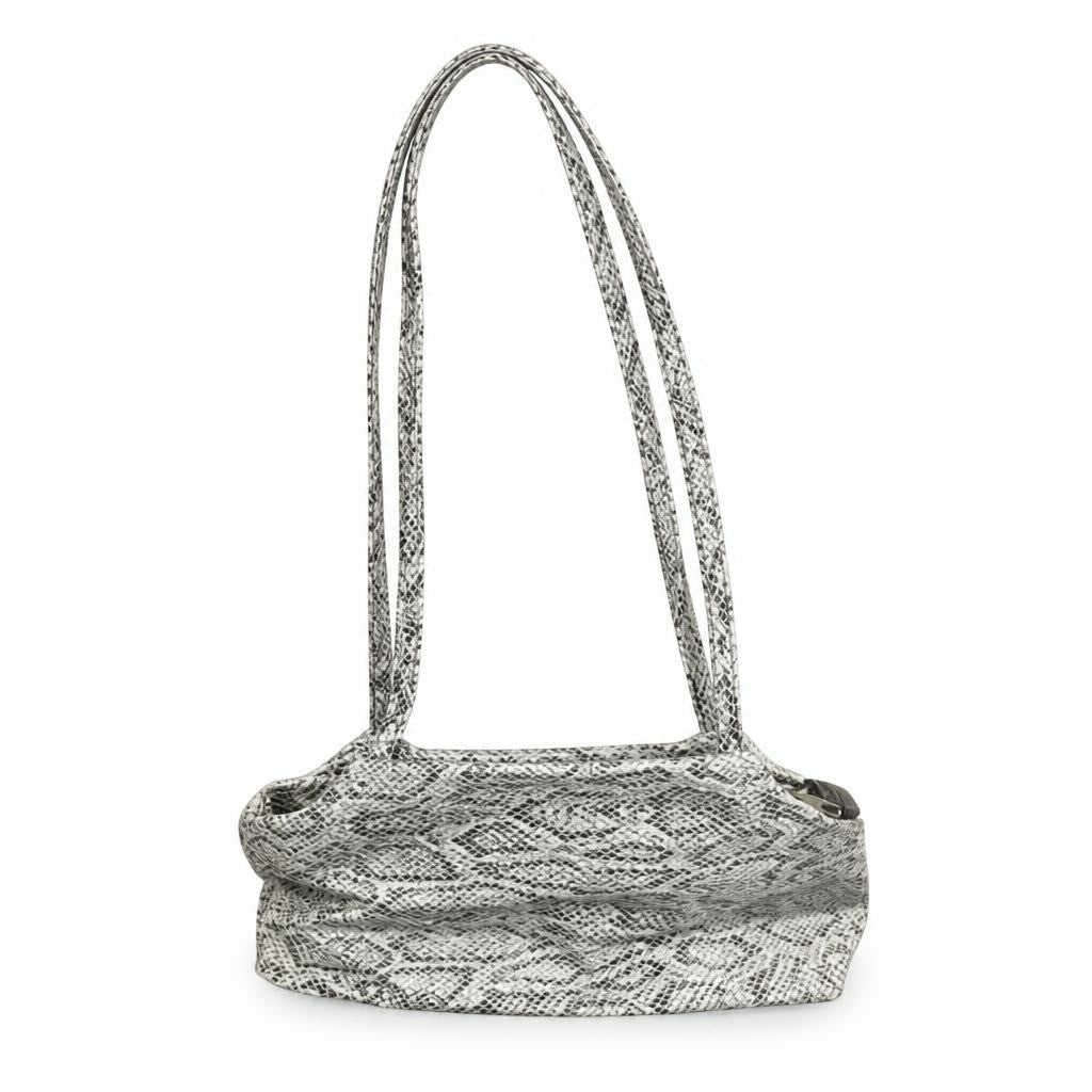 Snakeskin Print Mini Shoulder Bag Grey - pre-loved at Why Go Less, Lebanon