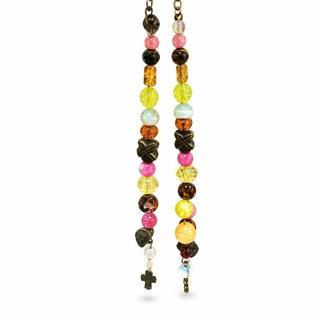 Multicolor Mixed Bead Charm Necklace with Pendants - pre-loved at Why Go Less, Lebanon