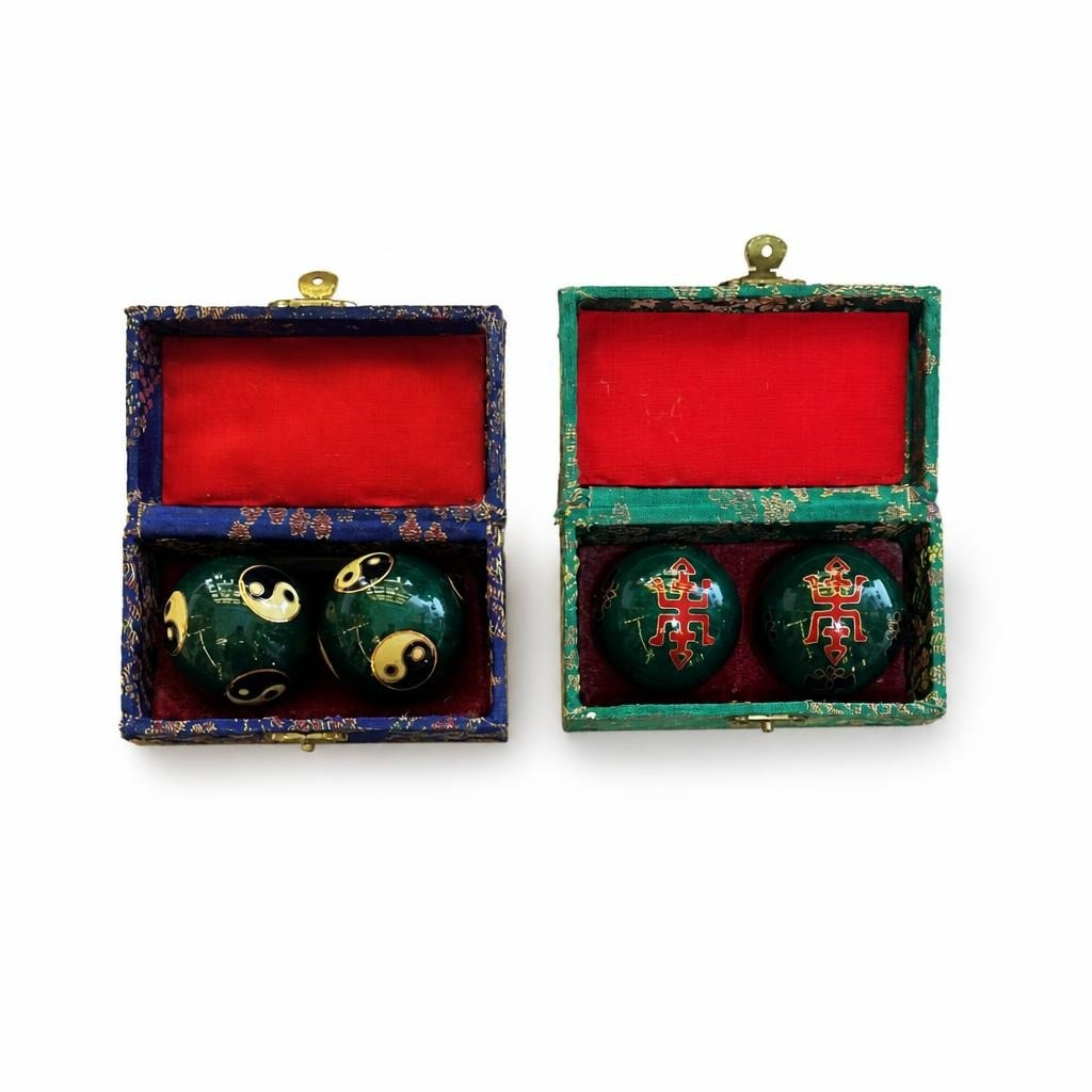 1 Piece Chinese Baoding Stress Balls, Green, 2 Sets in Boxes - pre-loved at Why Go Less, Lebanon