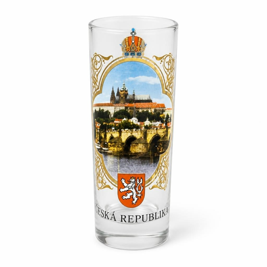 česká Republika Prague Souvenir Shot Glass, Clear - pre-loved at Why Go Less, Lebanon