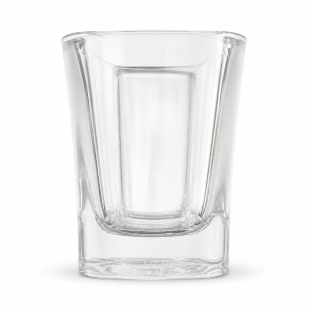 Clear Square Shot Glass, Plain, No Branding - pre-loved at Why Go Less, Lebanon