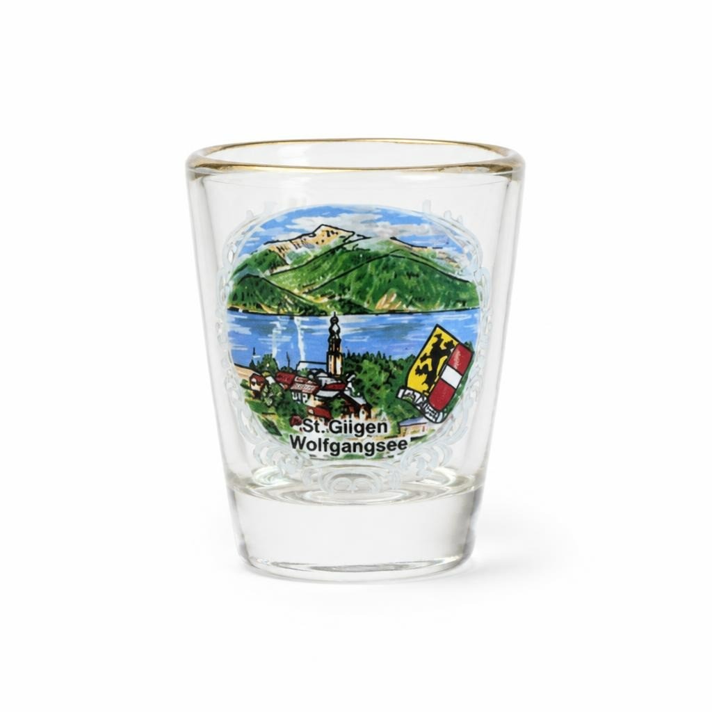 St. Gilgen Wolfgangsee Austria Souvenir Shot Glass - pre-loved at Why Go Less, Lebanon