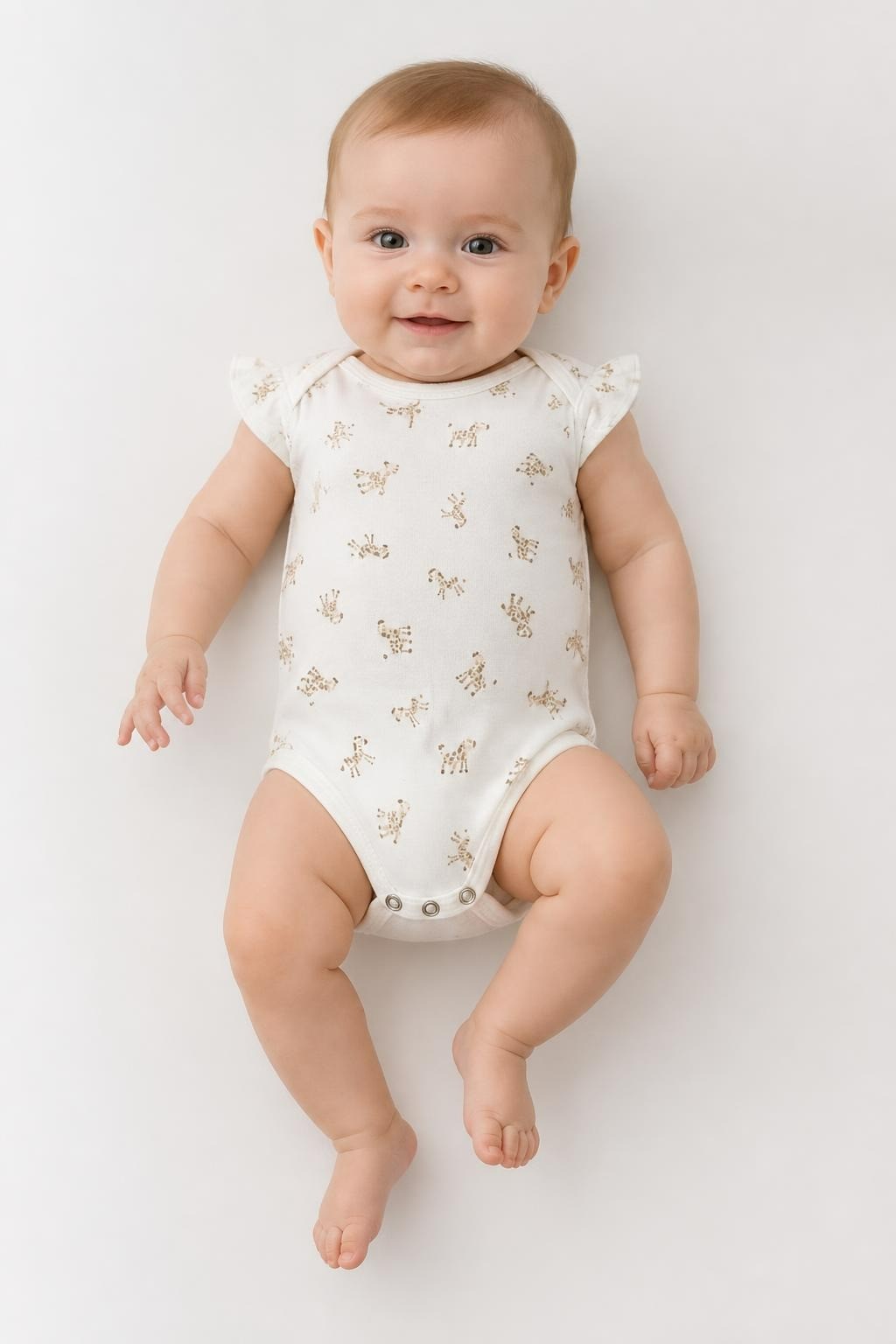 Baby Zebra Print Short-sleeve Onesie White - pre-loved at Why Go Less, Lebanon