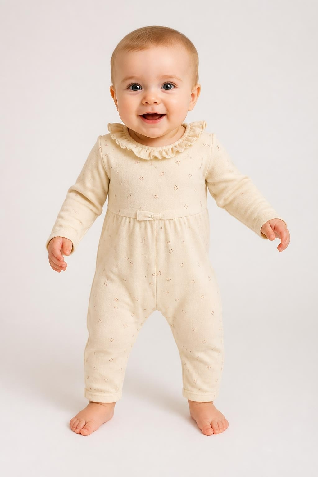 Cream Heart Print 2-piece Baby Set - pre-loved at Why Go Less, Lebanon