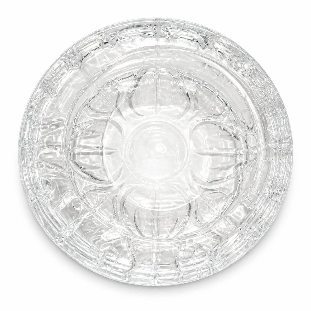Round Patterned Clear Glass Serving Plate - pre-loved at Why Go Less, Lebanon