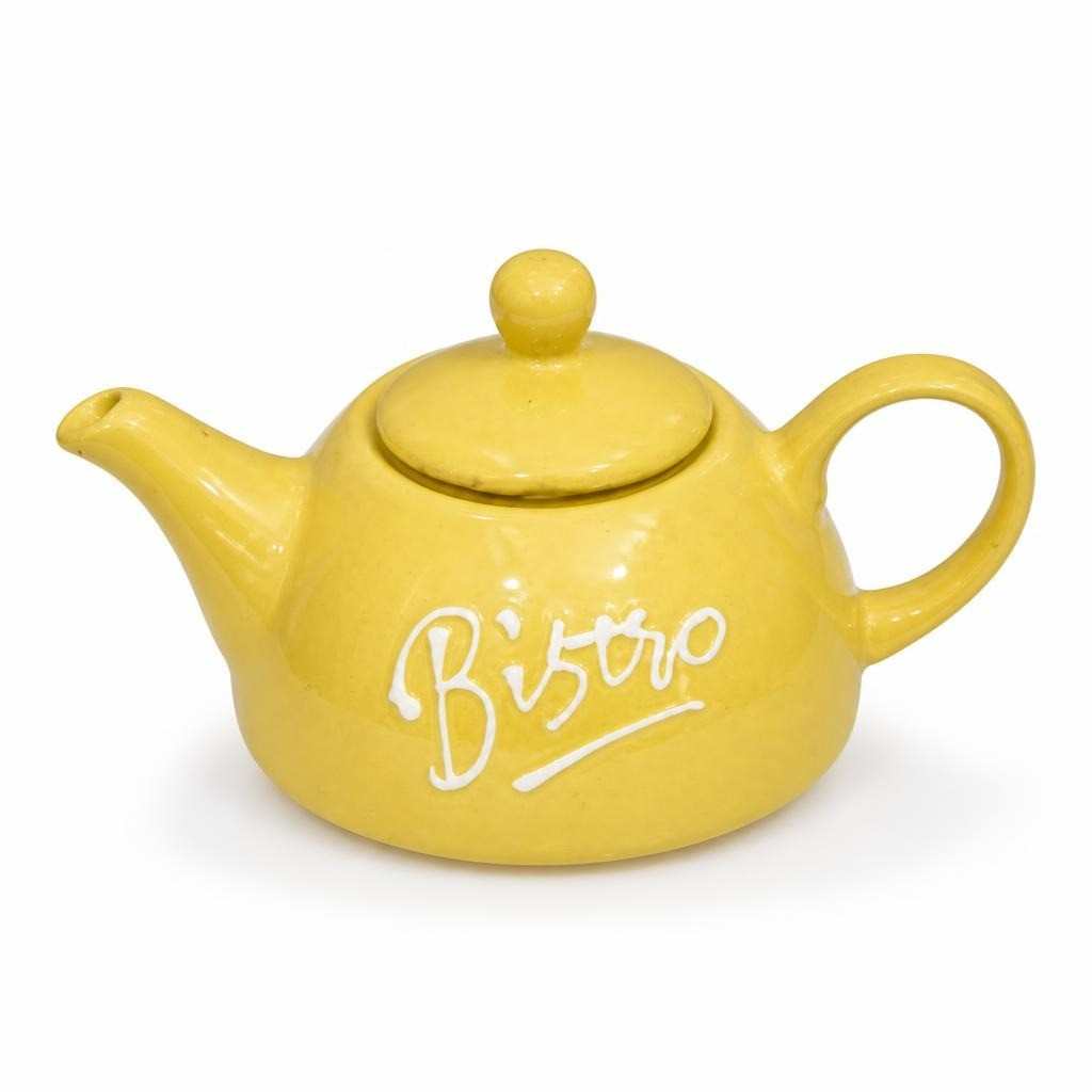 Bistro Yellow Ceramic Teapot - pre-loved at Why Go Less, Lebanon