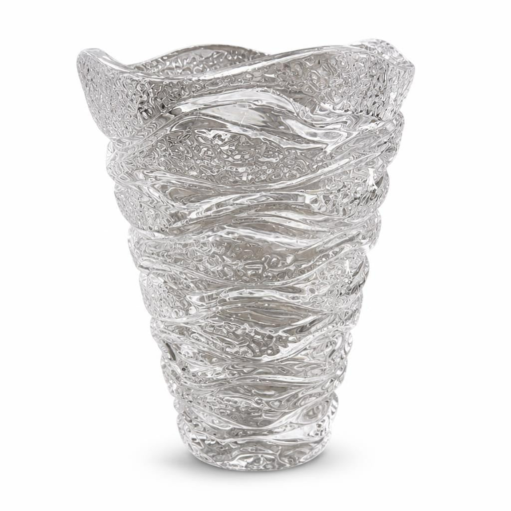 Clear Twisted Crystal Glass Vase, Large - pre-loved at Why Go Less, Lebanon