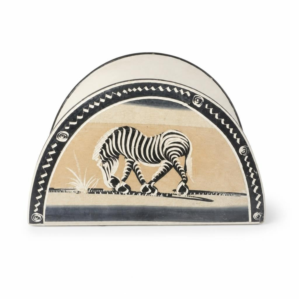 Soapstone Zebra Napkin Holder Black White - pre-loved at Why Go Less, Lebanon