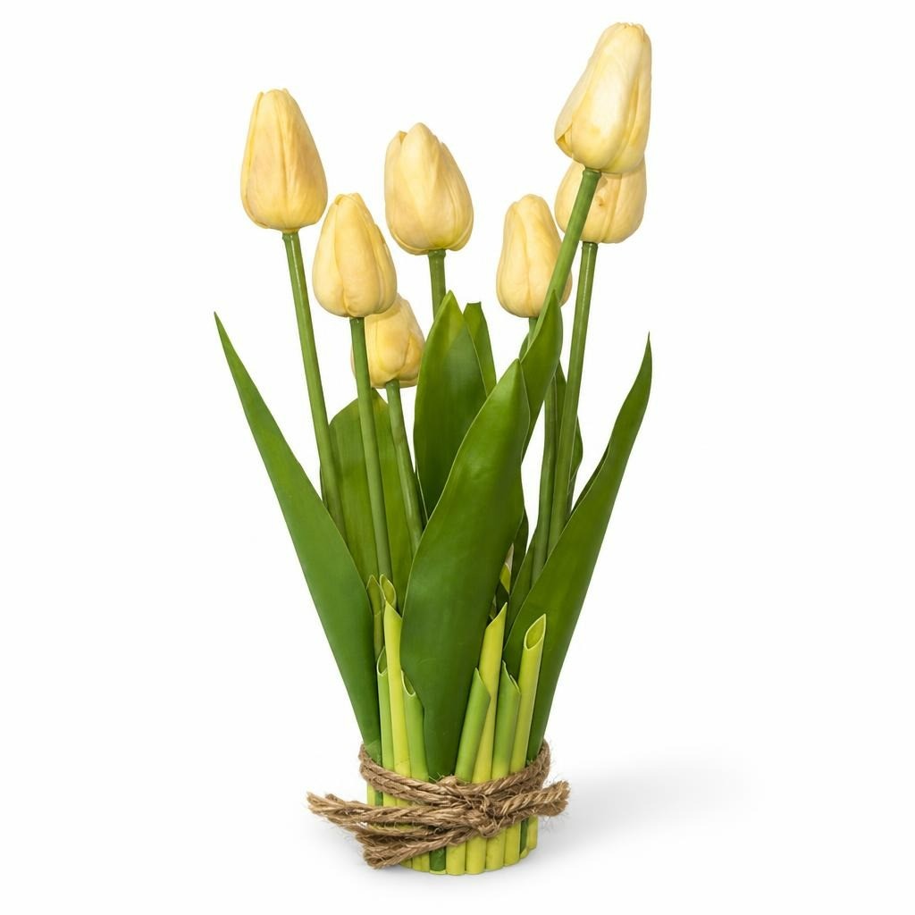 Faux Cream Tulip Bouquet in Glass Vase - pre-loved at Why Go Less, Lebanon