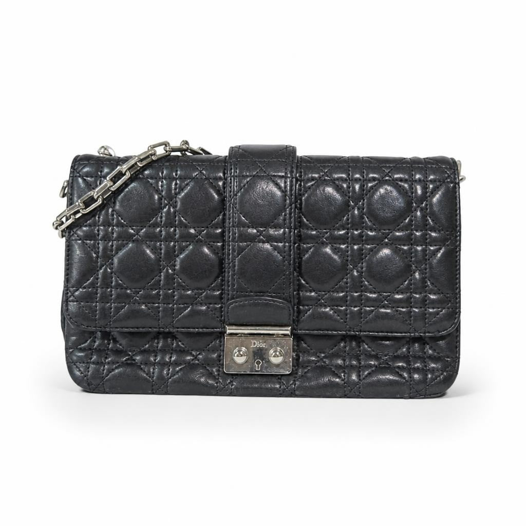 Dior Miss Dior Quilted Cannage Black Shoulder Bag - pre-loved at Why Go Less, Lebanon