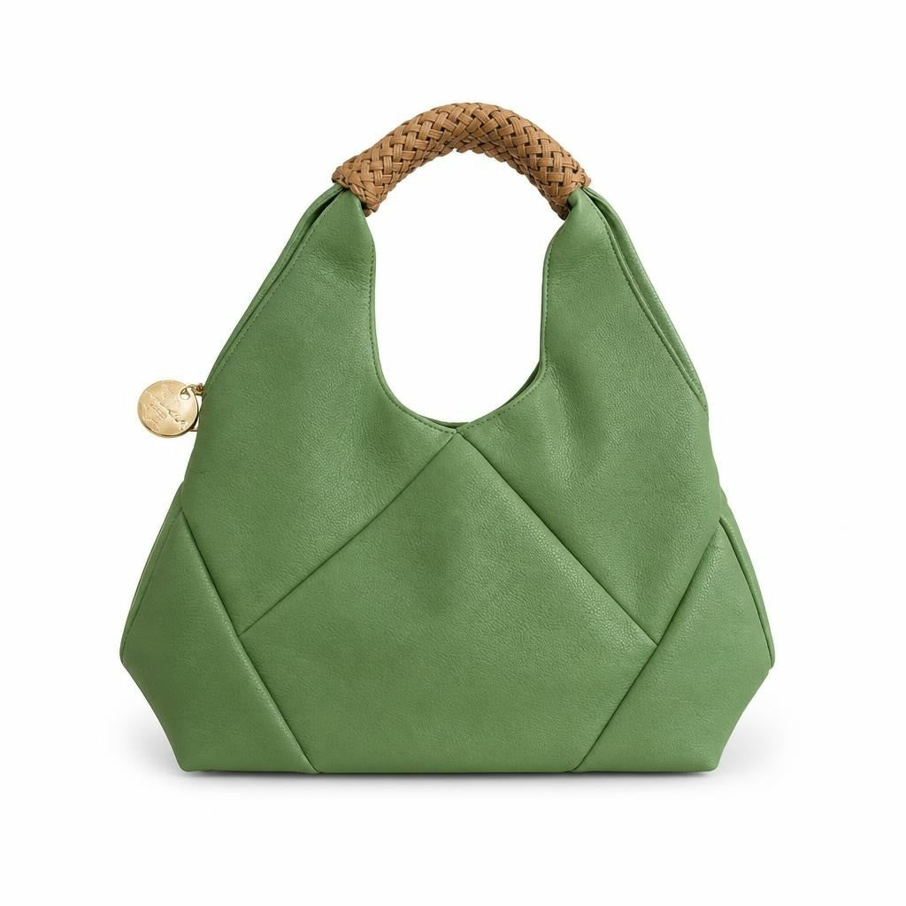Alex . Max Green Hobo Shoulder Bag, Woven Handle - pre-loved at Why Go Less, Lebanon