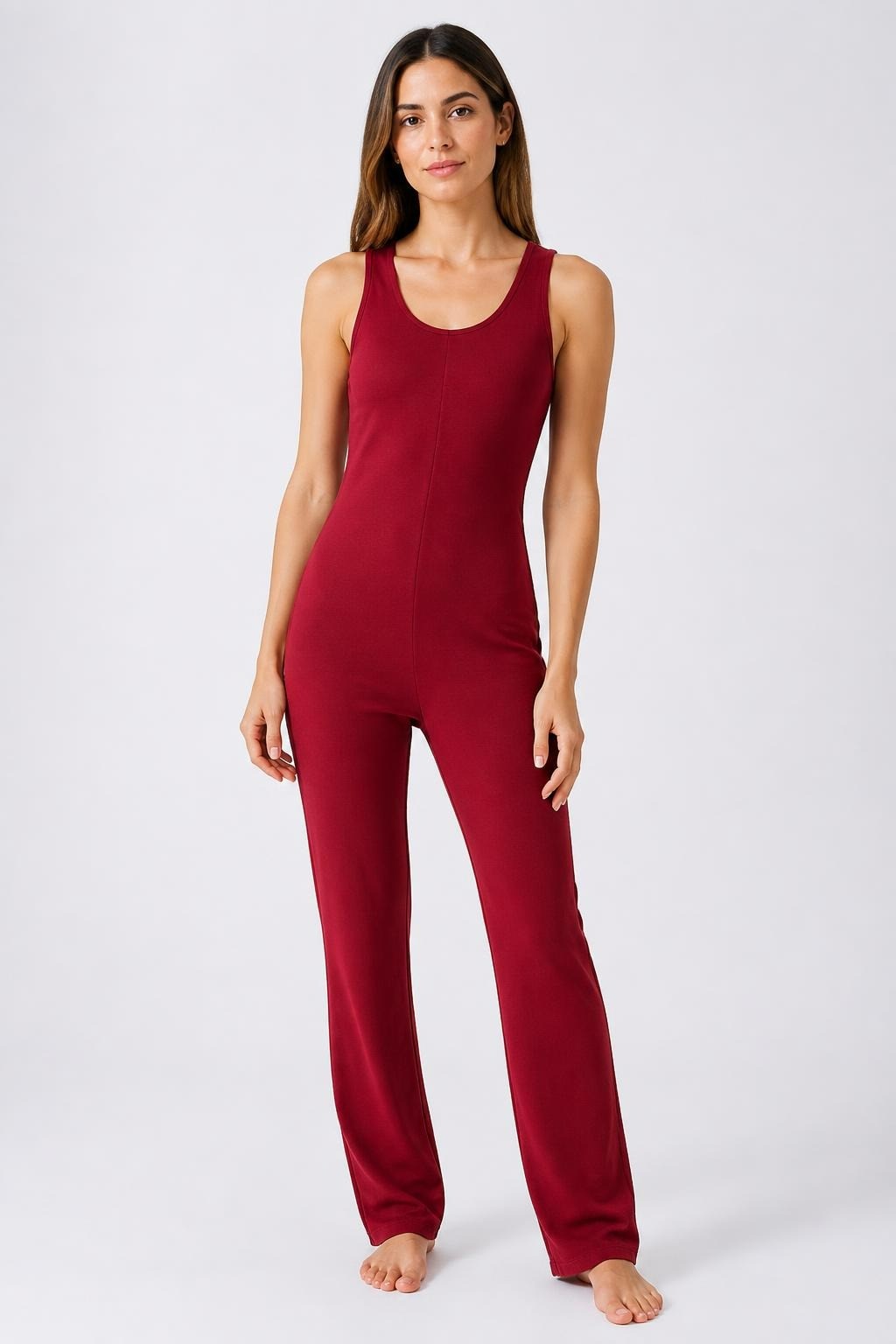 Red Sleeveless Jumpsuit, Full Length - pre-loved at Why Go Less, Lebanon