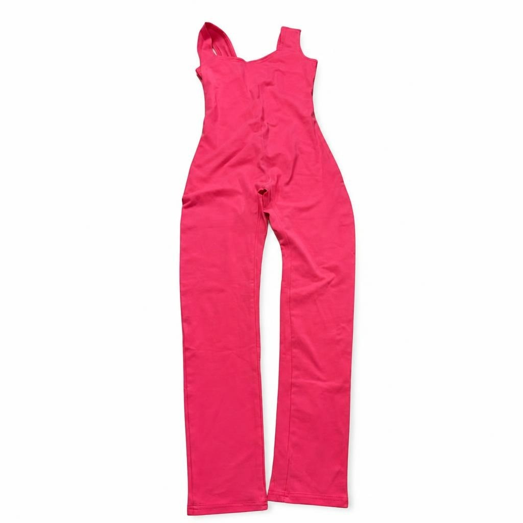 Hot Pink Sleeveless Full-length Jumpsuit - pre-loved at Why Go Less, Lebanon