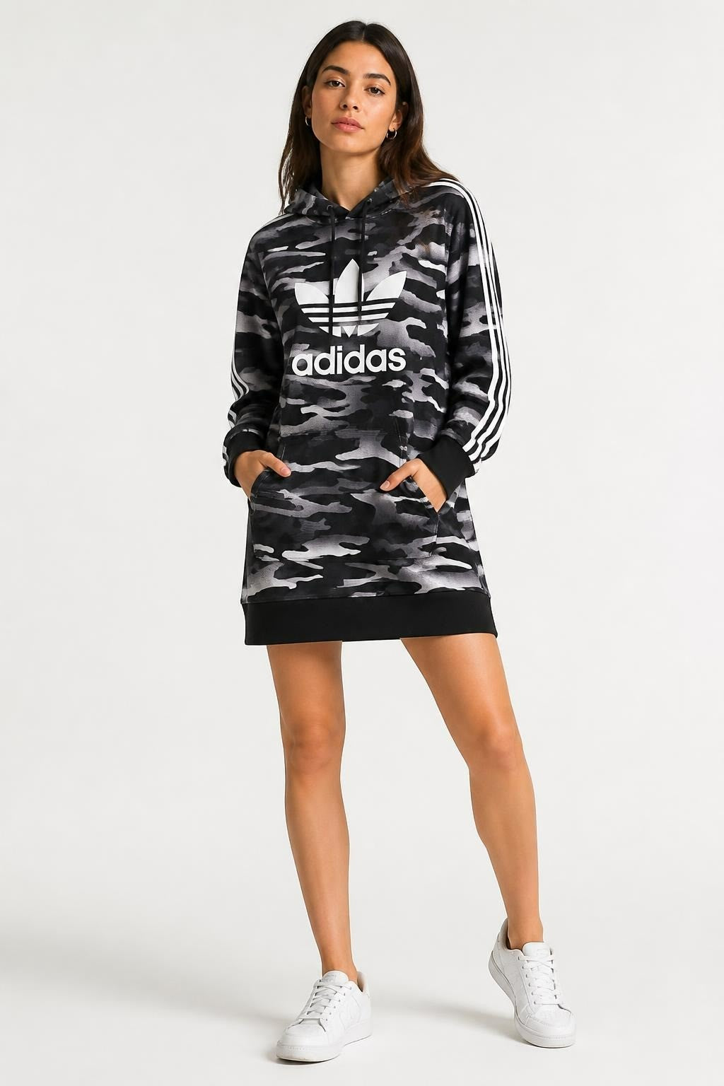 Adidas Originals Camo Hoodie Dress, XL - pre-loved at Why Go Less, Lebanon