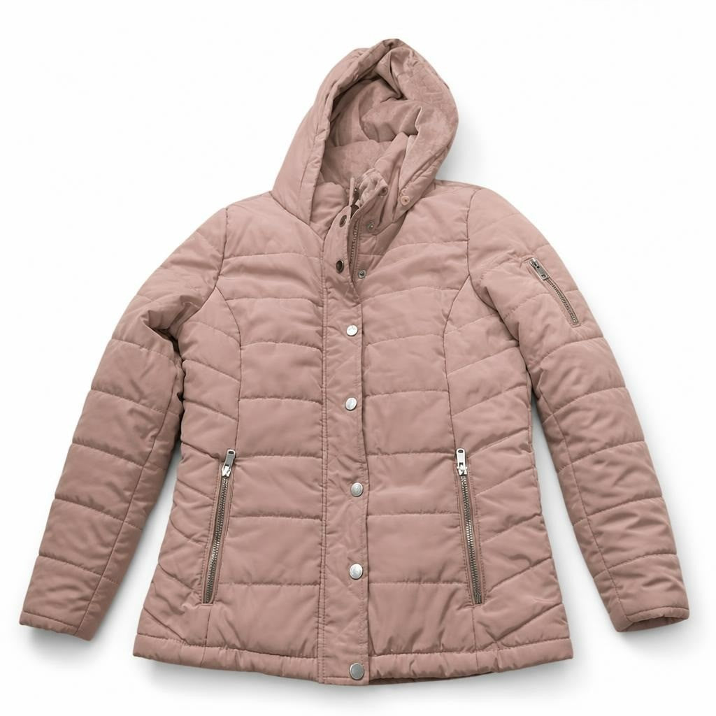 LCW Casual Pink Puffer Jacket with Hood Sz 36 - pre-loved at Why Go Less, Lebanon
