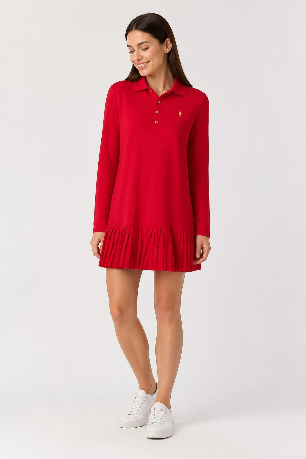 Polo Ralph Lauren Red Pleated Polo Dress S/P - pre-loved at Why Go Less, Lebanon