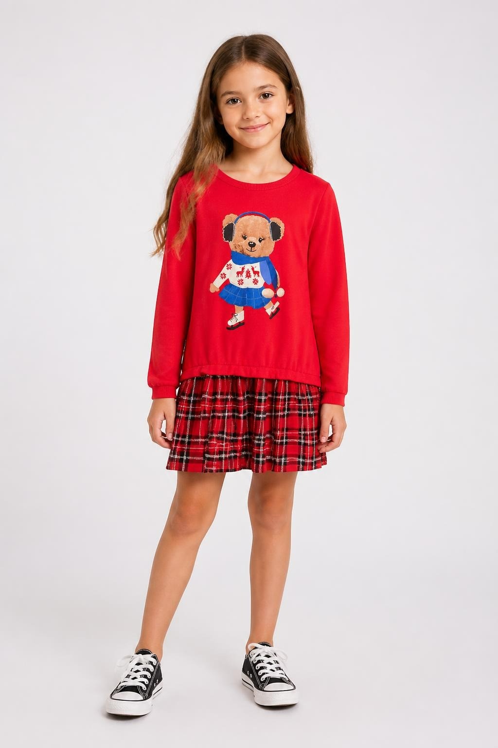 LC Waikiki Kids Red Bear Knit Dress Set - pre-loved at Why Go Less, Lebanon