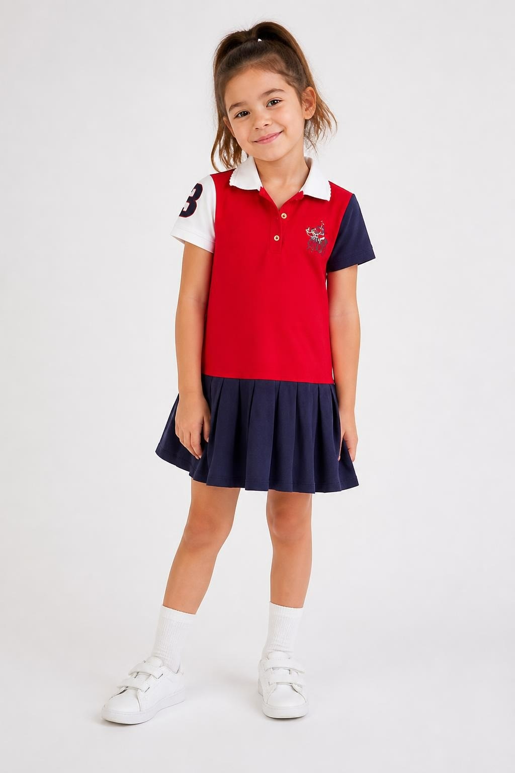 US Polo Assn Kids Red Navy Polo Dress - pre-loved at Why Go Less, Lebanon