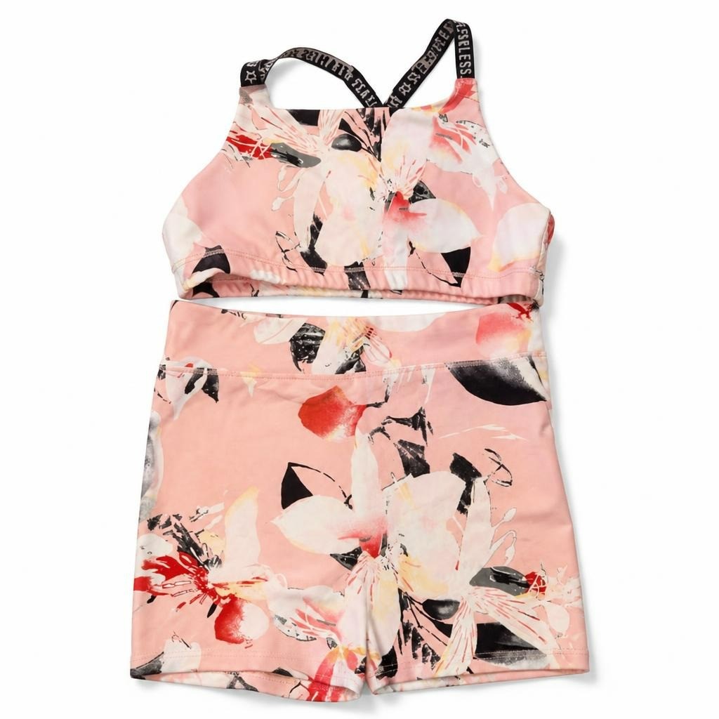Fearless Floral Pink Crop Top & Skirt Set - pre-loved at Why Go Less, Lebanon
